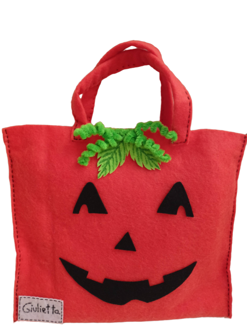 Bolsa calabaza de halloween para niños, bolsa para truco o trato.