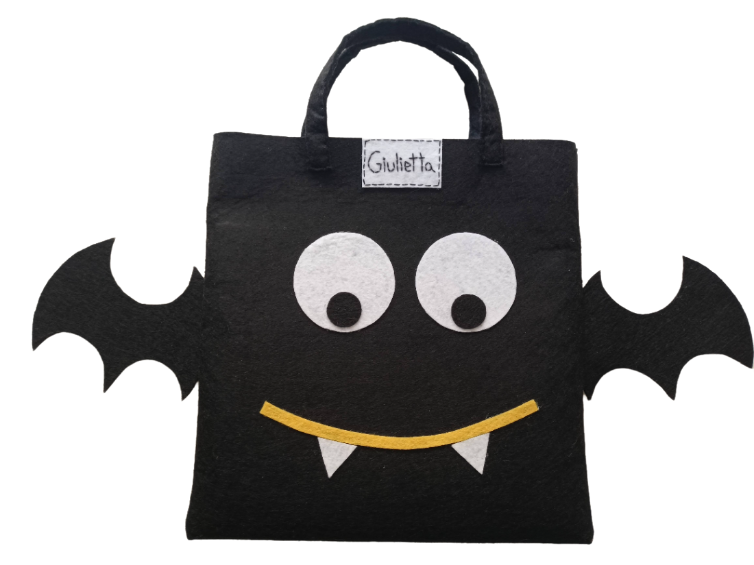 Bolsa vampiro-murciélago de halloween para niños, bolsa para truco o trato.